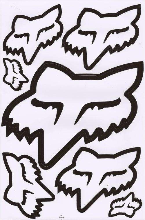Vinyl Stickers - Fox ( White / Black )  S 95