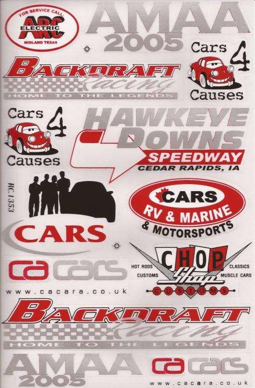 Vinyl Stickers - Backdraft Racing -  S 16