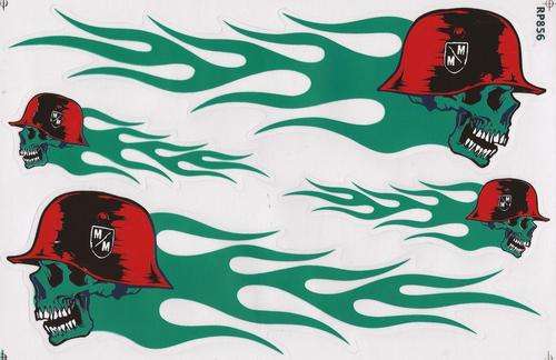 Vinyl Stickers - Metal Mulisha (7) Green Sheet with 4 stickers