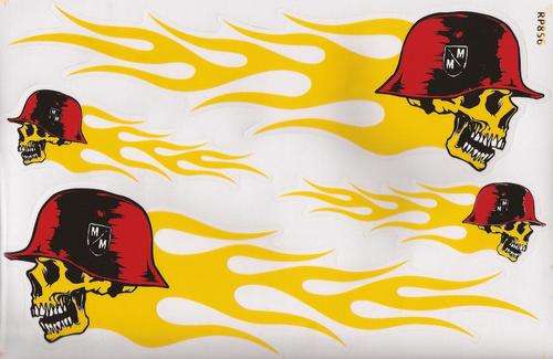 Vinyl Stickers - Metal Mulisha (8) Yellow Sheet with 4 stickers