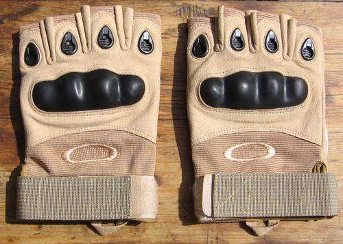Tactical gloves : half finger - Khaki - Large