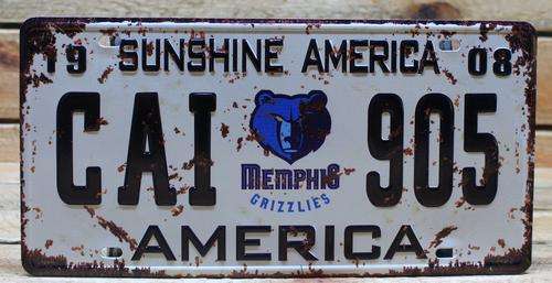 America - Vintage Style ( number plate with raised letters )