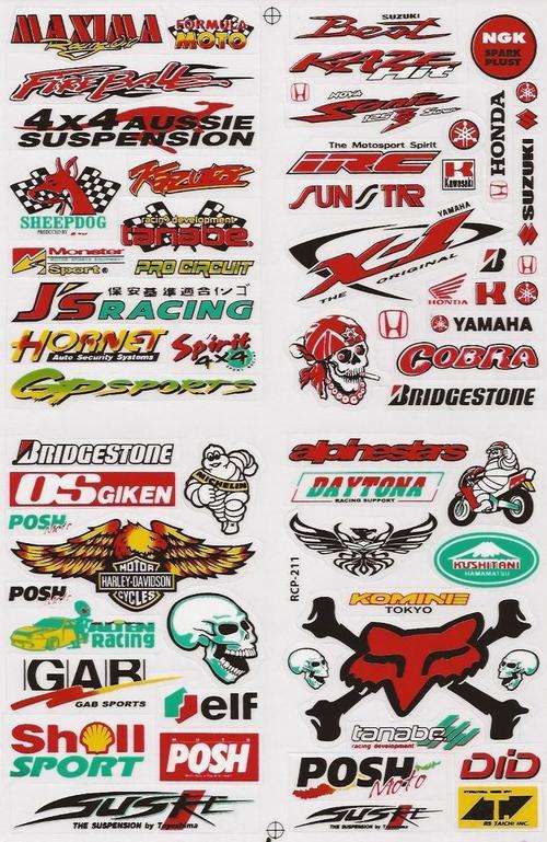 SPECIAL OFFER Vinyl Stickers - Various Logo's 1  -  Sheet with 63 stickers