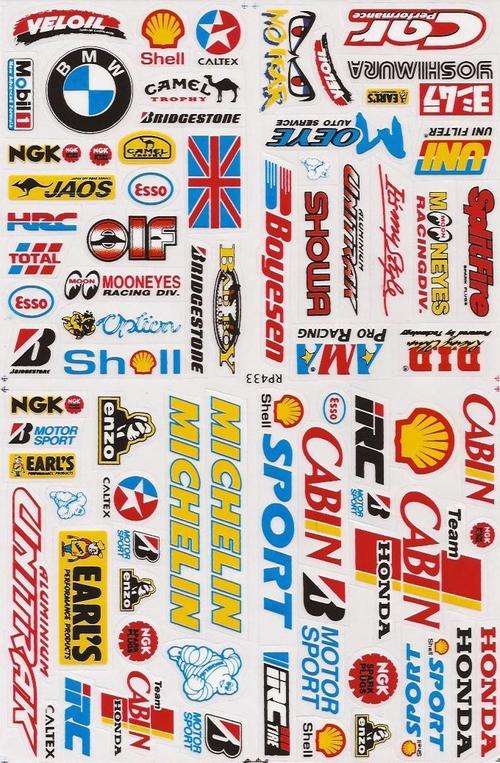 SPECIAL OFFER Vinyl Stickers - Various Logo's 3 -  Sheet with 72 stickers