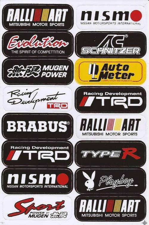 Vinyl Stickers - Various Logo's 4 -  Sheet with 16 stickers S 6