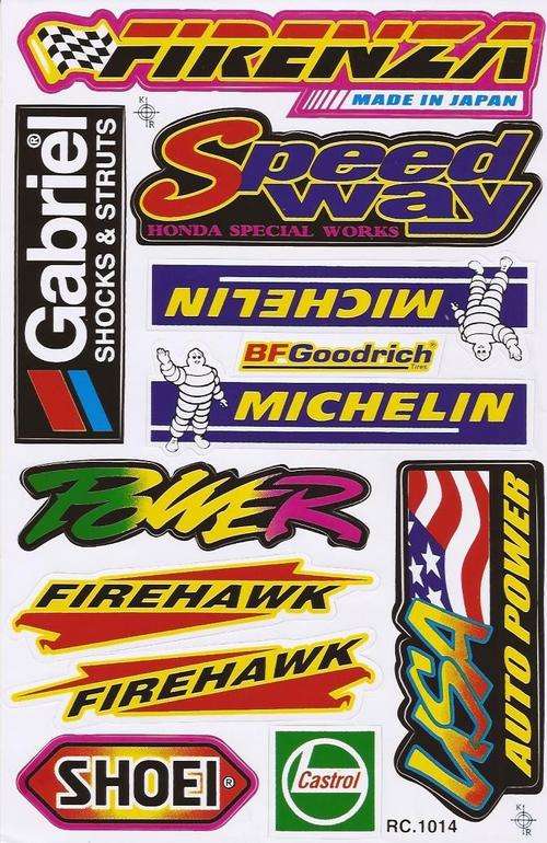 Vinyl Stickers - Various Logo's 5 -  Sheet with 12 stickers S 7