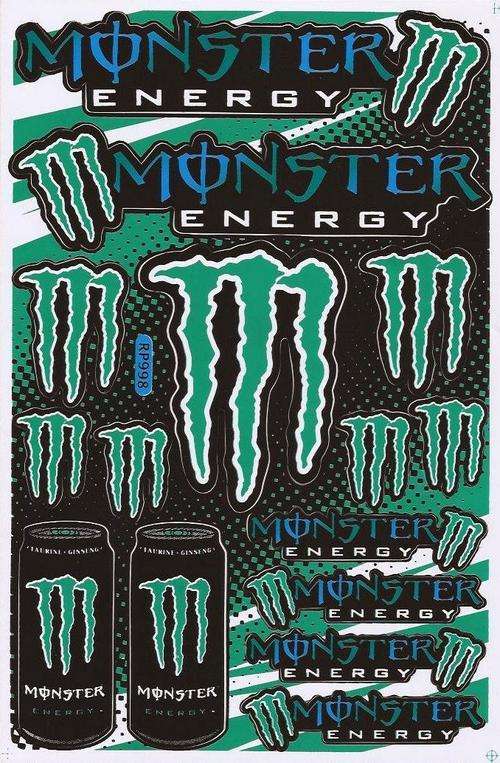 SPECIAL OFFER Vinyl Stickers - Monster Energy - Sheet with 15 stickers