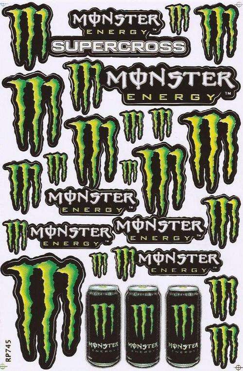 SPECIAL OFFER Vinyl Stickers - Monster Energy Supercross  Sheet with 25 stickers