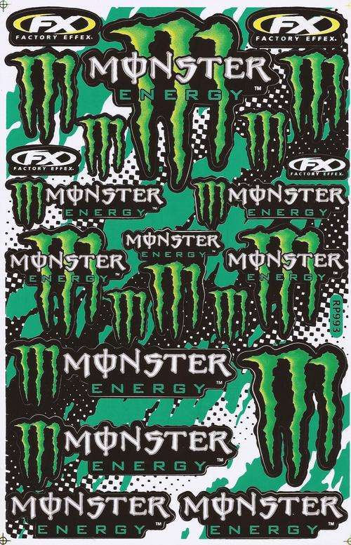 SPECIAL OFFER Vinyl Stickers - Monster , Factory Effex Sheet with 21 stickers