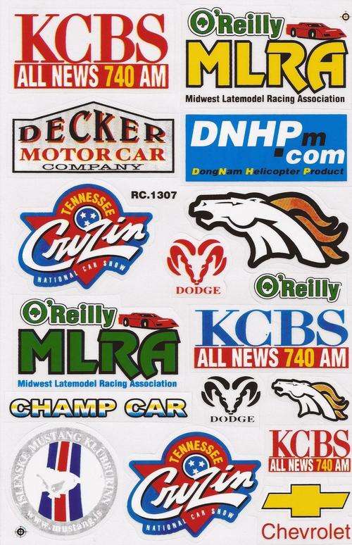 SPECIAL OFFER Vinyl Stickers - Various logo's,Dodge,Chevrolet etc Sheet with 17 stickers S62