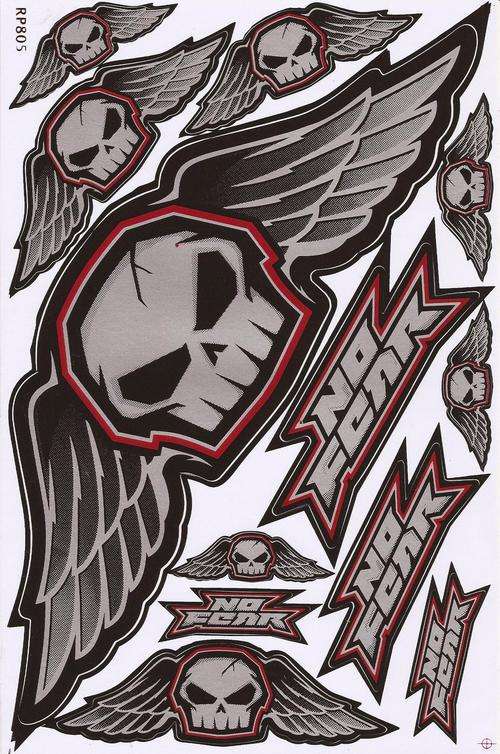 Vinyl Stickers - No Fear Skull in wings. S 70