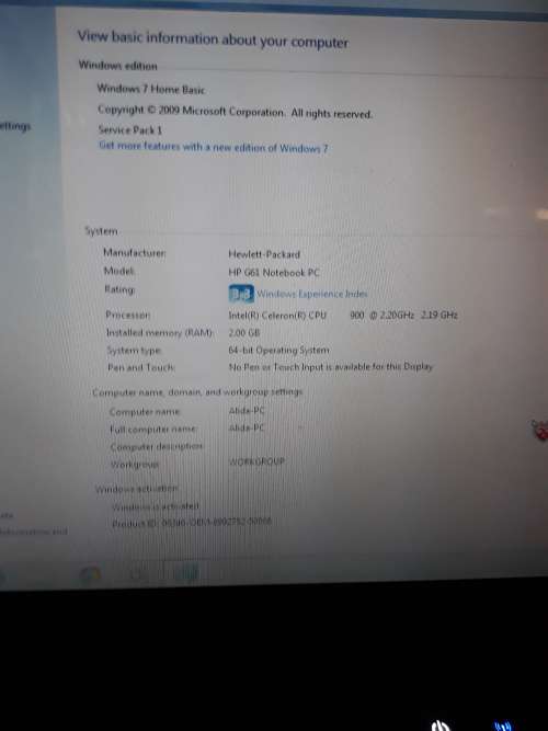 HP G61 Notebook