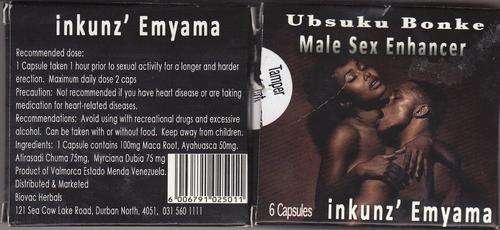 UBSUKU BONKE MALE SEX ENHANCER inkunz' Emyama 2 TABLETS