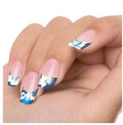 Trendy Nail Wraps GI Jane Blue French