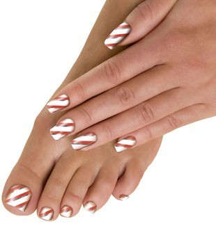 Trendy Nail Wraps Candy Cane
