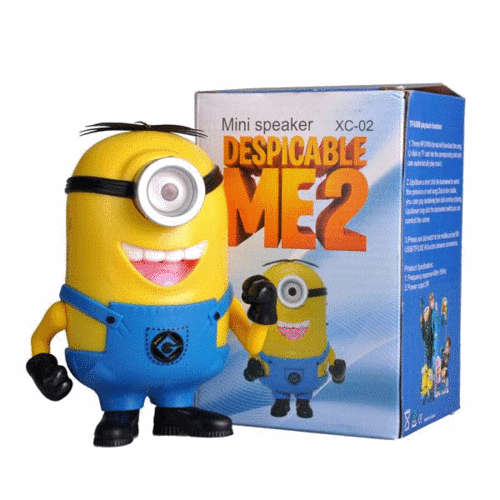 Mini cute despicable me mini speaker with usb TF & FM cartoon speaker