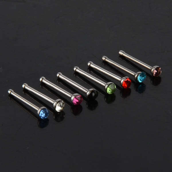 Single Nose pin / Nose stud 316L Surgical Stainless Steel (choose your color)