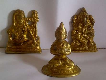 Three Small Brass Type Indian Ornaments