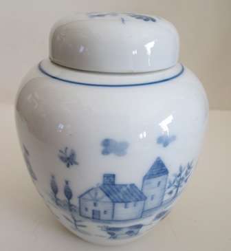 Small Blue & White Jar - Made in Japan