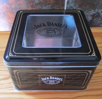 Square Jack Daniels Old No 7 Tin with See - Through Lid