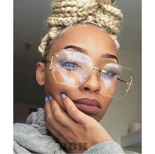 Clear Lens Big Size Shades lunettes Sunglasses Female