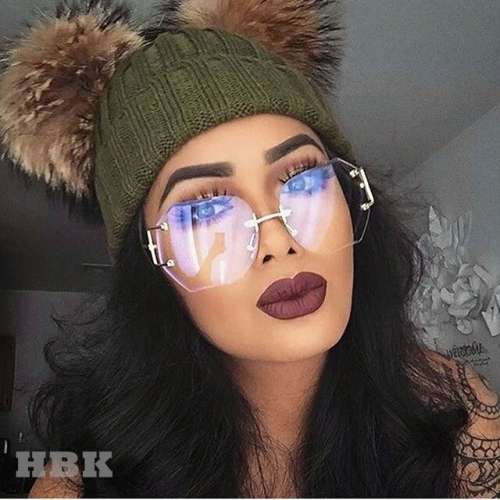 Clear Lens Big Size Shades lunettes Sunglasses Female