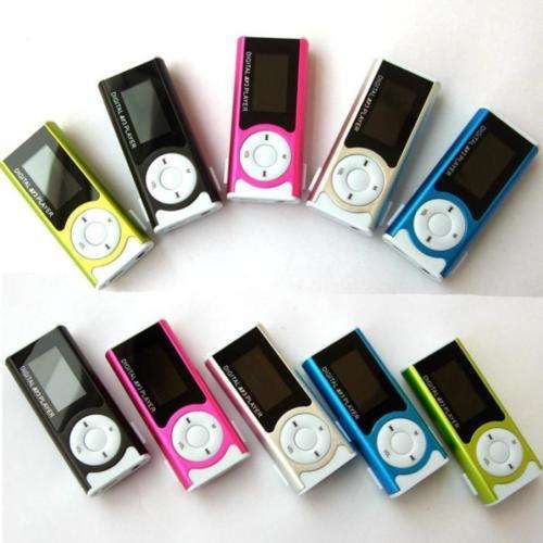 Mini USB Clip MP3 Music Player LCD Screen Media Support 16GB Micro SD Card black