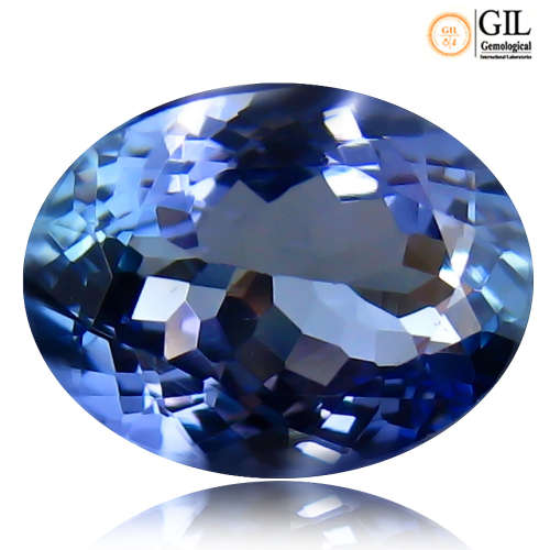 3.01 ct "GIL" CERTIFIED TOP QUALITY BLUISH VIOLET 100% NATURAL TANZANITE