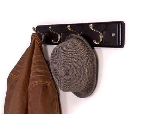 Coat and Hat 4 Hook Mahogany