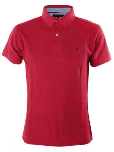 NEW! Tommy Hilfiger Pique Polo Shirt Regular Fit, Color: Red XL