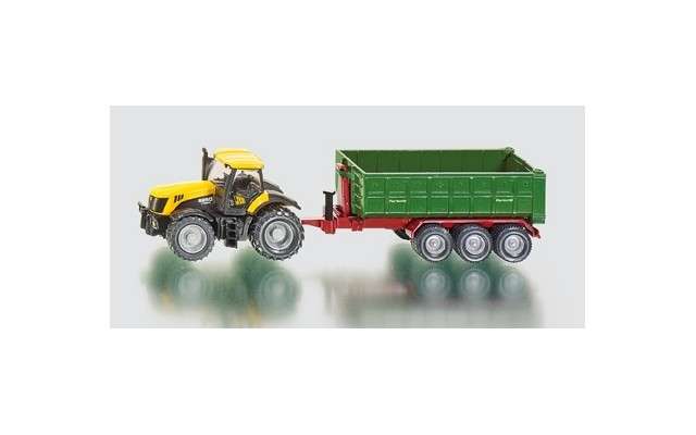 SIKU - 1/87 JCB Tractor with hook-lift trailer