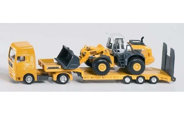 SIKU - 1/87 MAN Truck and Low Loader with Four Wheel Liebherr Loader