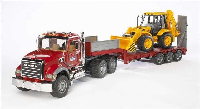 Bruder - MACK Granite Truck with Low loader and JCB 4cx