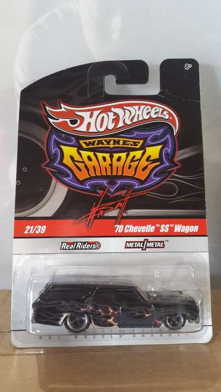 HOT WHEELS - 2010 Wayne's Garage CHASE 70 Chevelle SS Wagon Black Real Rider Rubber Tires