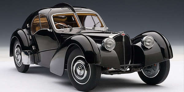 AUTOART - 1/18 BUGATTI 57SC ATLANTIC BLACK WITH DISC WHEELS