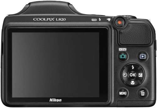 Nikon COOLPIX L820 16 MP CMOS Digital Camera with 30x Zoom Lens and Full HD 1080p Video (Black)