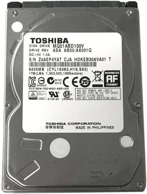 Toshiba 1TB 5400RPM 8MB Cache SATA 3.0Gb/s 2.5 inch Hard Disk Drive (HDD)