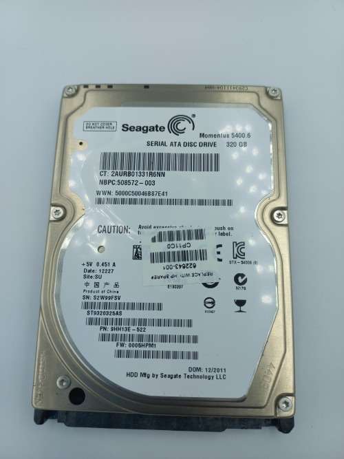 Seagate Momentus 320GB - 5400 RPM Laptop Hard Drive Disk