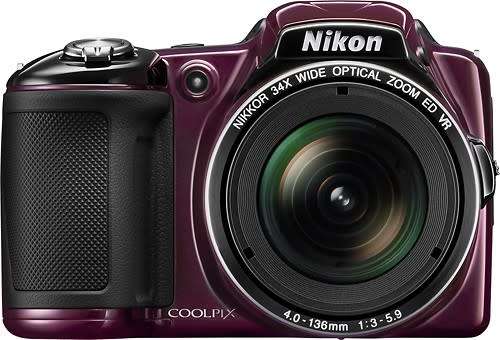 Nikon COOLPIX L830 16 MP CMOS Digital Camera with 34x Zoom Lens and Full HD 1080p Video (Plum)