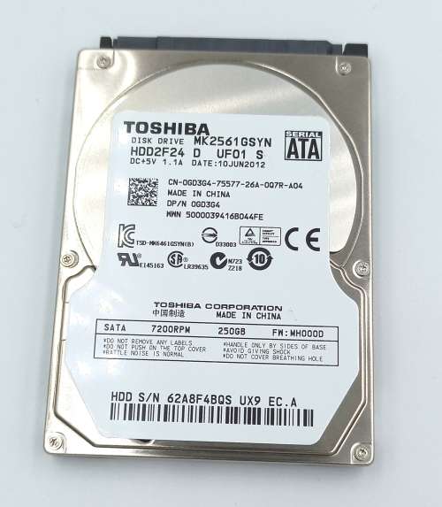 Toshiba 250GB 7200RPM 2.5 Inch Hard Drive