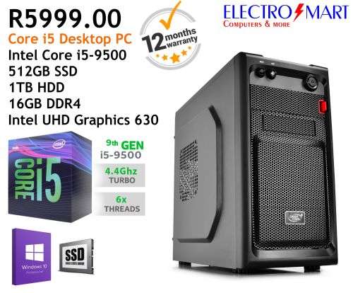 Desktop Computer Box (Intel i5-9500 | 512GB SSD and 1TB HDD | 16GB DDR4) Super Fast!!