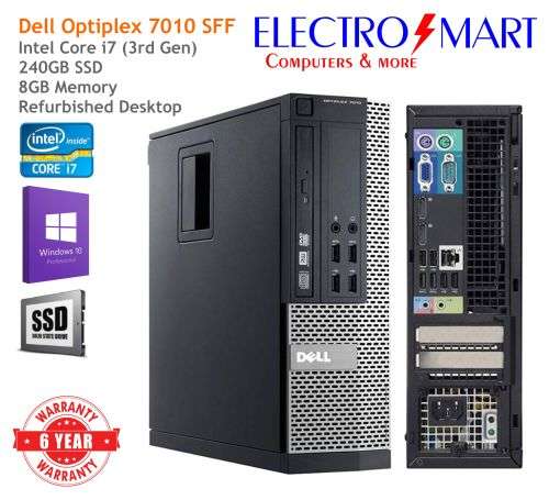 Dell Optiplex 7010 SFF Desktop - Intel i7, 16GB RAM & 240GB SSD