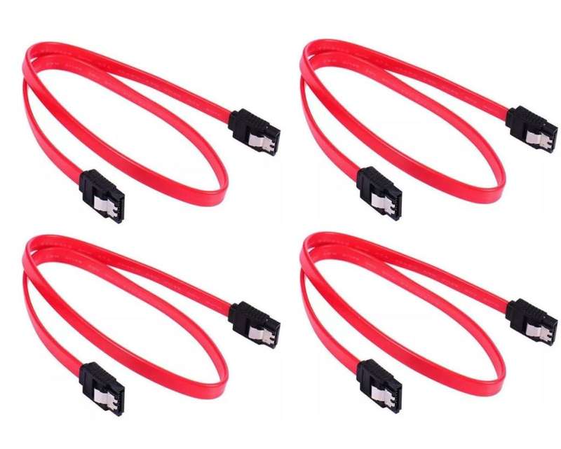 SATA Data Cable (with Locking Latch) - Pack of 4