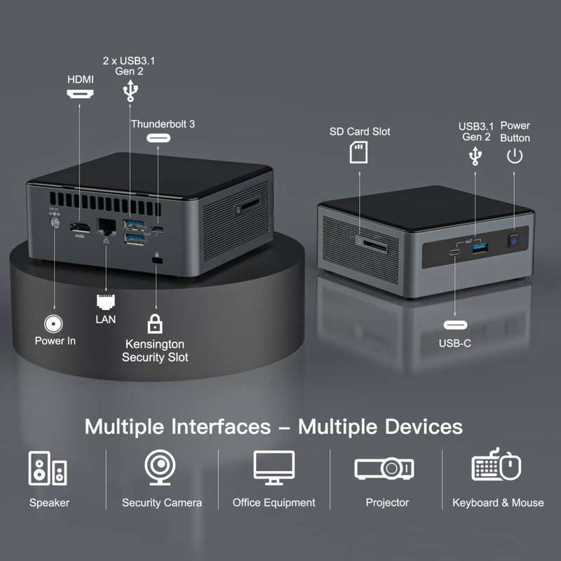 Intel NUC10FNH (Intel i5-10th Gen, 256GB SSD & 8GB RAM)