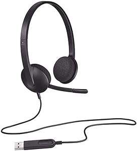 Logitech USB Headset H340, Stereo, USB Headset for Windows and Mac - Black