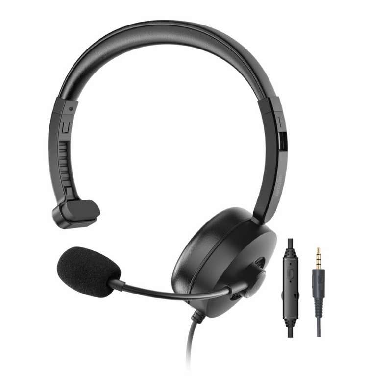 Astrum Single-Sided Headset 3.5mm Aux with Flexible Mic - HS610 "Clearance Sale"