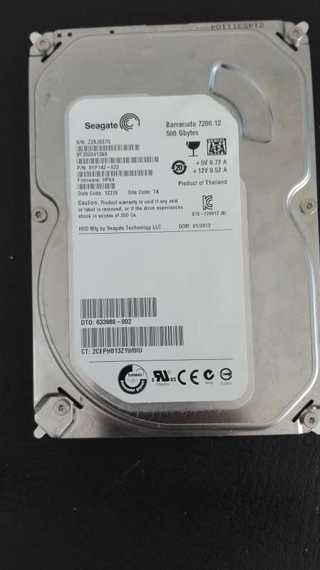 500gb Seagate Barracuda 3.5" HDD (100% HEALTH)