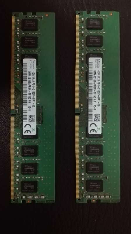 *EXCELLENT CONDITION* SK HYNIX 8GB DDR4 2133P DESKTOP RAM (2 X 4GB CHIPS)