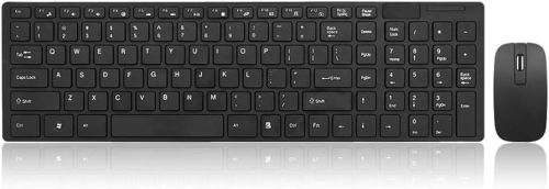 K-06 Ultra thin White Wireless Keyboard and mouse with clear rubber dust, dirt cover