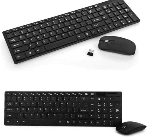 K-06 Ultra thin White Wireless Keyboard and mouse with clear rubber dust, dirt cover